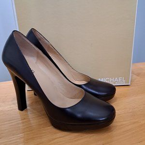 Michael Kors Raceway Platform Pumps Chocolate Size 8.5M 4.75" Heels Worn Once